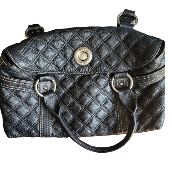 Saks Fifth Avenue Handbags - Quilted black leather Saks pink label in excellent condition 14"(W) 9"(W) 5"(D)